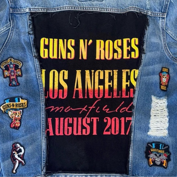 Maxfield Guns N' Roses Was Here Vintage Levi’s Distressed Denim Jean Jacket - Picture 4 of 4